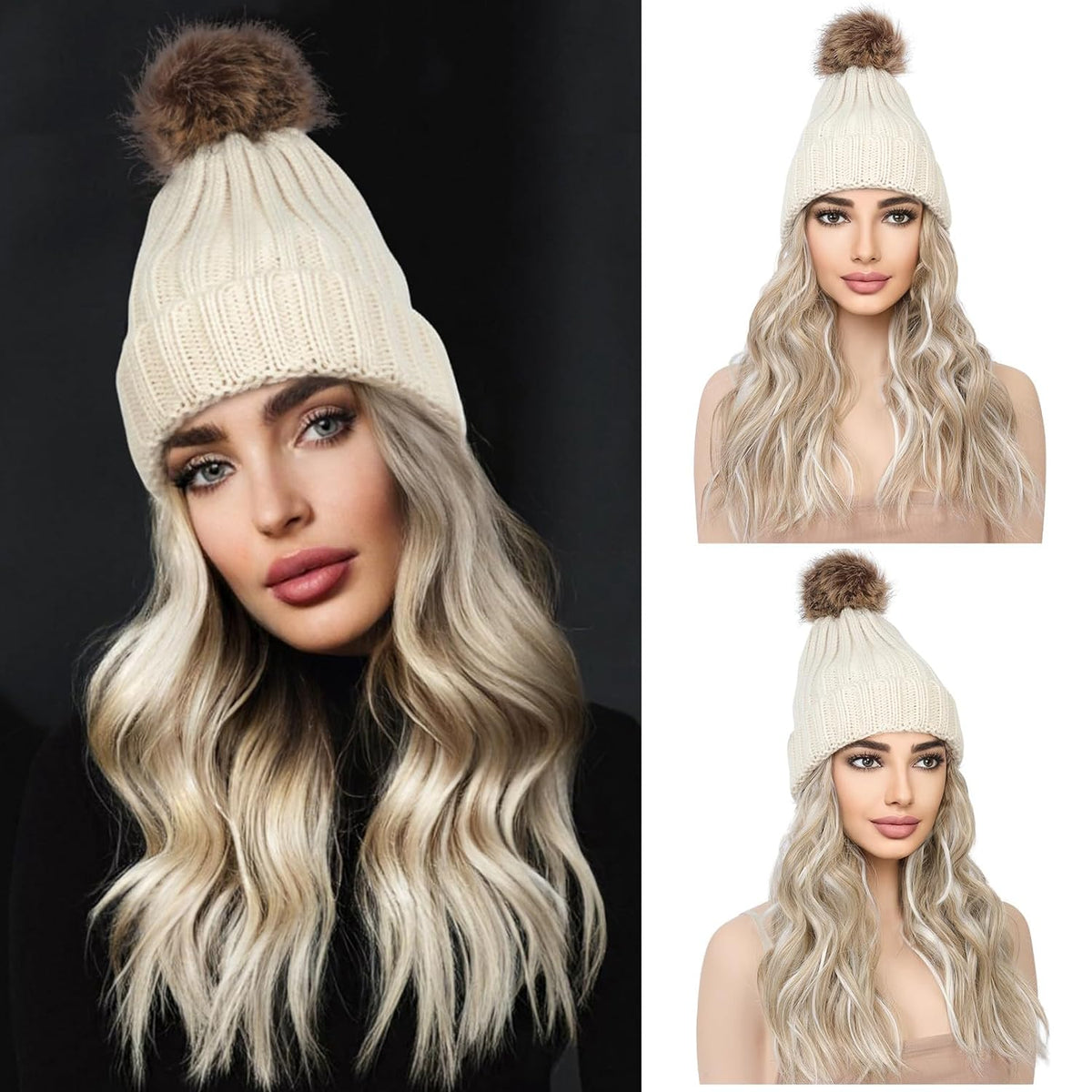 Wigyy Beige Beanie Wig Hair Extensions