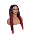 Red Kinky Yaki Straight Headband Wigs