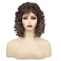 Brown Mixed Blonde Short Curly Wigs