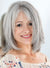 Salt and Pepper Medium Layered Straight Synthetic Hair  Wigs for Older Women