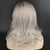 Medium Ombre Grey Wavy Wigs for White Women Mixed Gray Wig