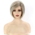 Short Blonde Pixie Bob Wigs for White Women Side Part Layered Cute