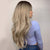 Ombre Grey Blonde Wig for Women Long Curly Wavy Cool Blonde Wigs