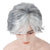 Short Mixed Grey Wigs for Women Layered Natural Wavy Synthetic Wig