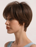 Natural Looking Short Brown Pixie Wigs