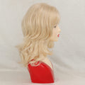 16 Inches Blonde Curly Wigs for White Women Medium Length Wig