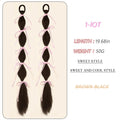 2 PCS Twist Ponytail High Elastic Wig Woman Hair Side Natural Lantern Braid Black Hous tail Hairpiece