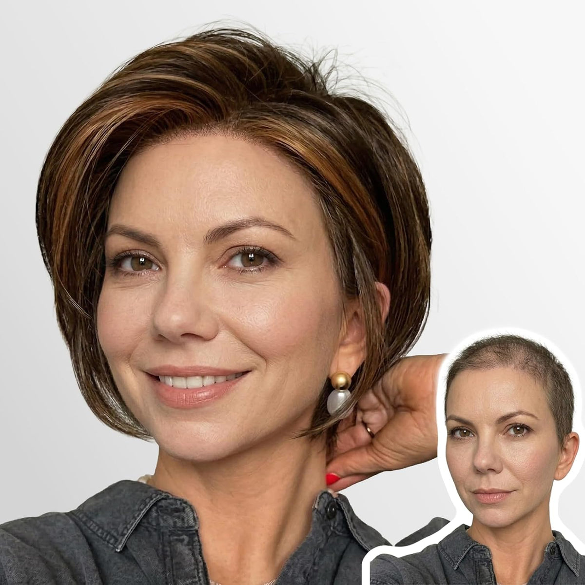Raven | Layered Bob Wig with Side-Swept Bangs - Effortless Elegance ...