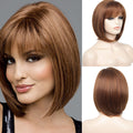 Brown for Women Medium Long Straight Layered Wig