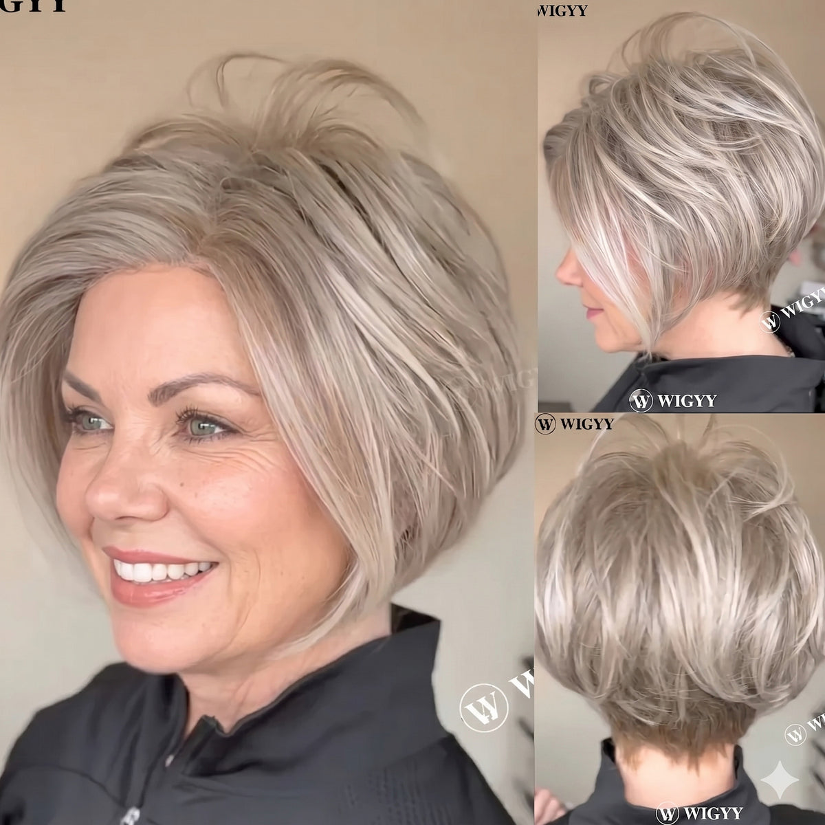 Raven | Layered Bob Wig with Side-Swept Bangs - Effortless Elegance ...