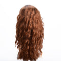 24 Inch Long Ombre Brown Curly Wavy Wig Natural Looking Fluffy Layered Wig
