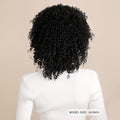 16"Short Curly Afro Wigs for Black Women, Soft & Natural Glueless Synthetic Wig with Bangs