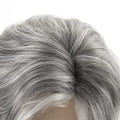 Short Grey Curly Wig Mixed Gray Wavy Wigs