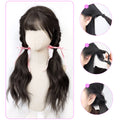 2PC  Of Long Braid Female Synthetic Micro Curly Braided Ponytail Wig