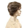 Highlights Brown Mixed Blonde with Bangs Womens Wigs