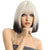 Platinum Shor Wig with Bang Synthetic Hair Bob Straight Wigs for Women