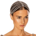 Wigyy  Hair Chain Jewelry for Women Silver Rhinestones Crystal Headpiece Bridal Long Tassel Wedding Rhinestone Head Chain