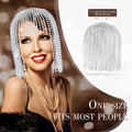 Wigyy Rhinestone Headpiece 1920s Crystal Flapper Cap Headpiece Beaded Belly Dance Cap Bridal Tassel Cap Head Chain Jewelry Nights Party Hair Accessories