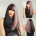Long Straight Hair Bangs Hair Tail In The Volume Colorful Wig Suitable For Cosplay