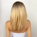 Ins Hot Ombre Blonde Wig with Bangs Long Curly Wig