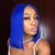 Blue Straight Bob Lace Front Human Hair Wigs