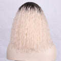 Ombre Blonde Short Kinky Curl Mini Lace Front Wigs
