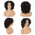 Curly Dark Brown Wigs with Headbands