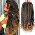 Synthetic Goddess Hair Ombre Faux Locs Crochet Braids 16 20inch Soft Natural Braid Synthetic Braiding Hair Extension
