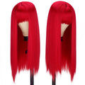 Long Straight Wig with Bangs Light Wigs for Women 24 Inch