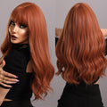 Women's Dirty Orange Bangs Natural Fluffy Long Curly Hair For Parties