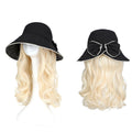 Summer Fashion Long Curly Hair Bow Hat Wig
