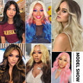 Ins Hot Middle Part Long Wavy Curly Hair Many Colors Small Lace Wig