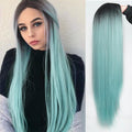 Women' s Blue Straight Hot Mini Lace Front Wig