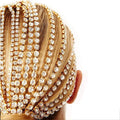 Wigyy  Hair Chain Jewelry for Women Silver Rhinestones Crystal Headpiece Bridal Long Tassel Wedding Rhinestone Head Chain