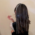Wigyy Rhinestone Headband for Hair Women Long Tassel Crystal Hair Accessories