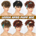 Curly Wigs with Bangs Curly   Head Wrap Multicolor Scarf Wigs