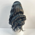 Black Fluffy Long Curly Hair with Headband