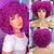 Short Afro Curly Wig with Bangs Ginger Orange Synthetic Wigs