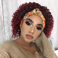 Headband Wigs ShortCurly Wig Full Afro Curly  Wig HeadWrap Wig