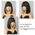 Female Hanging Ear Dye Beige Brown Bangs Short Straight Hair Shoulder Wig