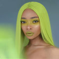 Grass Green Handmade Synthetic Lace Front Wigs Cosplay Party Use