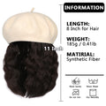 Wigyy Berets Cap with 8 Inch Wavy Curly Hat Wig