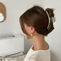 Wigyy Solid Big Hair Claws Elegant  Pearls Hair Clips Hairpins