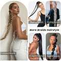Synthetic Blonde Ponytail Extensions Long Straight Braided Hair Ponytail with Hair Tie for Women Natural 34'' Pony