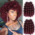 8inches Ombre Braiding Hair Jumpy Wand Curl Crochet Braids Synthetic Crochet Hair Extension for Black Women