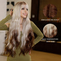 Ladies Bangs Long Curly Hair Silver White Hair Tail Dyed Brown Fluffy Natural Wig