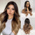 Hot Brown Ombre  Blonde Wavy Long Mini Lace  Wigs