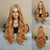 Women's Medium Parting Long Curly Hair Fallen Leaves Yellow Big Wave Wig