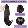 Top Long Straight Ponytail Hair Wrap Around Ponytail Clip-on Hair Extensions Natural Black Hairpiece ponytail