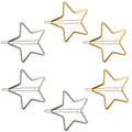 Wigyy 6PCS Star Hair Clip Pins Exquisite Hollow Barrettes, Chic Metal Clamp Fashion Headpieces Accessory Decoration Stylish Frame